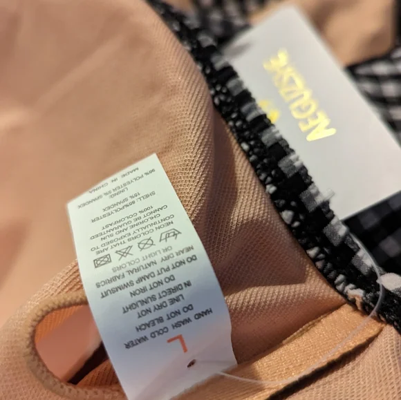 Buffalo Plaid 2 PC Swimsuit SZ L - Picture 3 of 4